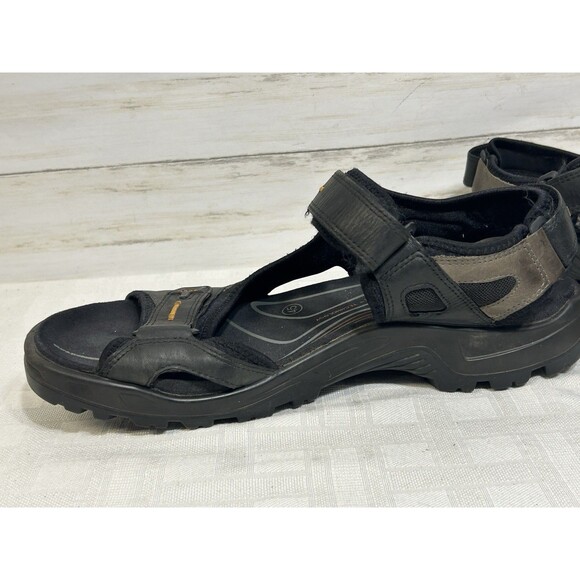 Ecco Receptor Sandals Gray Black Leather Hiking Walking Sz. US 11-11.5 Men EU 45 main image 15